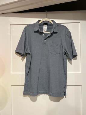 Patagonia Men's 100% Organic Cotton Striped Squeaky Clean Polo Shirt Size Medium